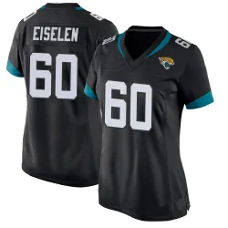 Women's Dieter Eiselen Jacksonville Jaguars No.60 Game Jersey - Black