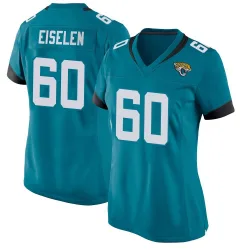 Women's Dieter Eiselen Jacksonville Jaguars No.60 Game Jersey - Teal