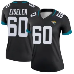 Women's Dieter Eiselen Jacksonville Jaguars No.60 Legend Jersey - Black