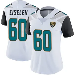 Women's Dieter Eiselen Jacksonville Jaguars No.60 Limited Vapor Untouchable Jersey - White