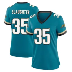Women's Doneiko Slaughter Jacksonville Jaguars No.35 Game Prowler Throwback Jersey - Teal