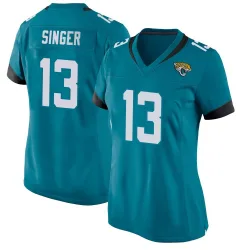 Women's Dorian Singer Jacksonville Jaguars No.13 Game Jersey - Teal