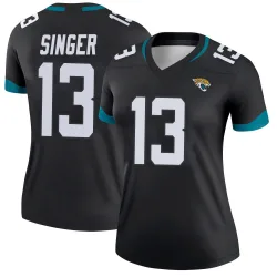Women's Dorian Singer Jacksonville Jaguars No.13 Legend Jersey - Black