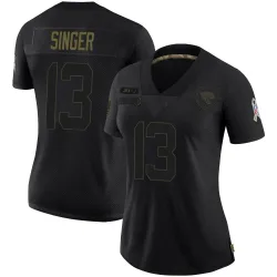 Women's Dorian Singer Jacksonville Jaguars No.13 Limited 2020 Salute To Service Jersey - Black