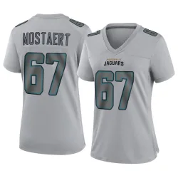 Women's Eli Mostaert Jacksonville Jaguars No.67 Game Atmosphere Fashion Jersey - Gray