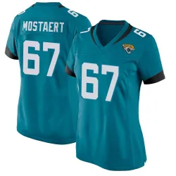 Women's Eli Mostaert Jacksonville Jaguars No.67 Game Jersey - Teal