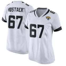 Women's Eli Mostaert Jacksonville Jaguars No.67 Game Jersey - White