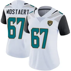 Women's Eli Mostaert Jacksonville Jaguars No.67 Limited Vapor Untouchable Jersey - White
