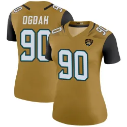 Women's Emmanuel Ogbah Jacksonville Jaguars No.90 Legend Color Rush Bold Jersey - Gold