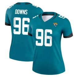 Women's Ethan Downs Jacksonville Jaguars No.96 Legend Jersey - Teal