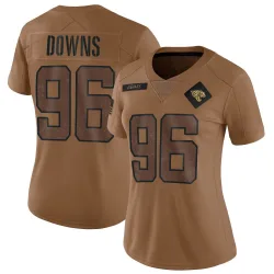 Women's Ethan Downs Jacksonville Jaguars No.96 Limited 2023 Salute To Service Jersey - Brown
