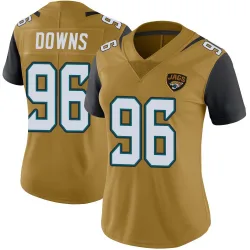 Women's Ethan Downs Jacksonville Jaguars No.96 Limited Color Rush Vapor Untouchable Jersey - Gold