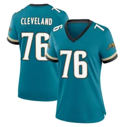 Women's Ezra Cleveland Jacksonville Jaguars No.76 Game Prowler Throwback Jersey - Teal