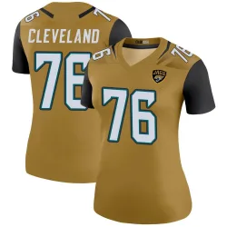 Women's Ezra Cleveland Jacksonville Jaguars No.76 Legend Color Rush Bold Jersey - Gold