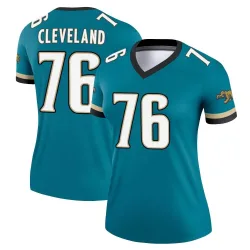 Women's Ezra Cleveland Jacksonville Jaguars No.76 Legend Prowler Throwback Jersey - Teal