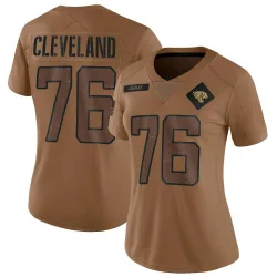 Women's Ezra Cleveland Jacksonville Jaguars No.76 Limited 2023 Salute To Service Jersey - Brown