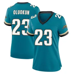 Women's Foyesade Oluokun Jacksonville Jaguars No.23 Game Prowler Throwback Jersey - Teal
