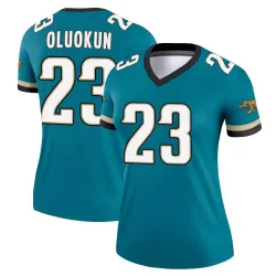 Women's Foyesade Oluokun Jacksonville Jaguars No.23 Legend Prowler Throwback Jersey - Teal