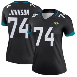 Women's Fred Johnson Jacksonville Jaguars No.74 Legend Jersey - Black