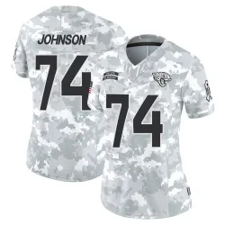 Women's Fred Johnson Jacksonville Jaguars No.74 Limited 2024 Salute to Service Jersey - Arctic Camo