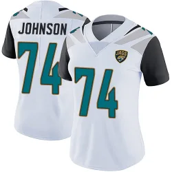 Women's Fred Johnson Jacksonville Jaguars No.74 Limited Vapor Untouchable Jersey - White