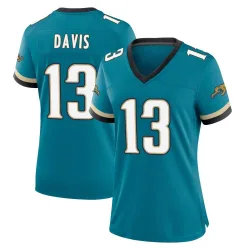 Women's Gabe Davis Jacksonville Jaguars No.13 Game Prowler Throwback Jersey - Teal