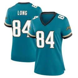 Women's Hunter Long Jacksonville Jaguars No.84 Game Prowler Throwback Jersey - Teal