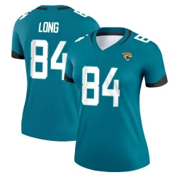 Women's Hunter Long Jacksonville Jaguars No.84 Legend Jersey - Teal