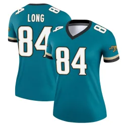 Women's Hunter Long Jacksonville Jaguars No.84 Legend Prowler Throwback Jersey - Teal