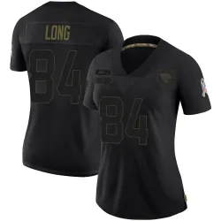 Women's Hunter Long Jacksonville Jaguars No.84 Limited 2020 Salute To Service Jersey - Black