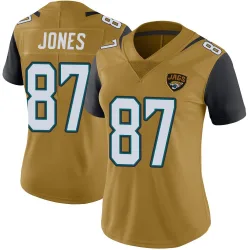 Women's J.J. Jones Jacksonville Jaguars No.87 Limited Color Rush Vapor Untouchable Jersey - Gold