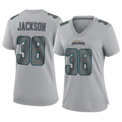 Women's Ja'Quinden Jackson Jacksonville Jaguars No.38 Game Atmosphere Fashion Jersey - Gray