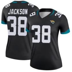 Women's Ja'Quinden Jackson Jacksonville Jaguars No.38 Legend Jersey - Black