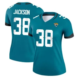Women's Ja'Quinden Jackson Jacksonville Jaguars No.38 Legend Jersey - Teal