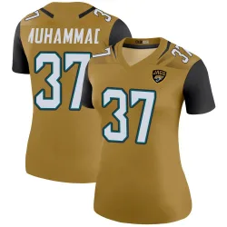 Women's Jabbar Muhammad Jacksonville Jaguars No.37 Legend Color Rush Bold Jersey - Gold