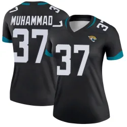 Women's Jabbar Muhammad Jacksonville Jaguars No.37 Legend Jersey - Black