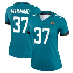 Women's Jabbar Muhammad Jacksonville Jaguars No.37 Legend Jersey - Teal