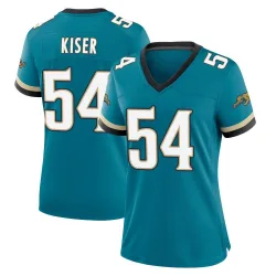 Women's Jack Kiser Jacksonville Jaguars No.54 Game Prowler Throwback Jersey - Teal