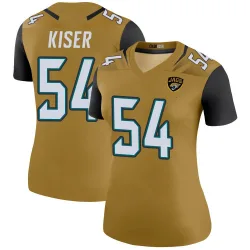 Women's Jack Kiser Jacksonville Jaguars No.54 Legend Color Rush Bold Jersey - Gold