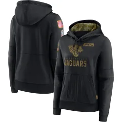 Women's Jacksonville Jaguars No. 2020 Salute to Service Performance Pullover Hoodie - Black