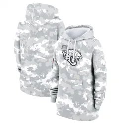 Women's Jacksonville Jaguars No. 2024 Salute To Service Club Fleece Pullover Hoodie - Arctic Camo