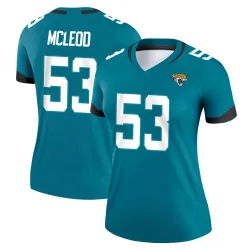 Women's Jalen McLeod Jacksonville Jaguars No.53 Legend Jersey - Teal