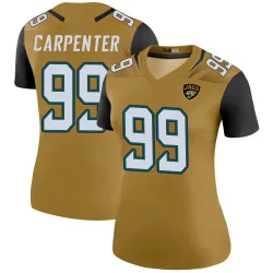Women's James Carpenter Jacksonville Jaguars No.99 Legend Color Rush Bold Jersey - Gold