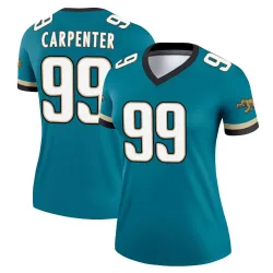 Women's James Carpenter Jacksonville Jaguars No.99 Legend Prowler Throwback Jersey - Teal