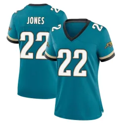 Women's Jarrian Jones Jacksonville Jaguars No.22 Game Prowler Throwback Jersey - Teal