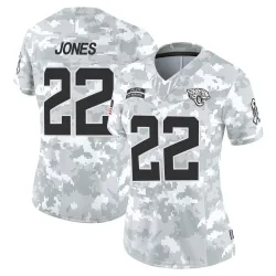 Women's Jarrian Jones Jacksonville Jaguars No.22 Limited 2024 Salute to Service Jersey - Arctic Camo
