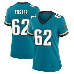 Women's Javon Foster Jacksonville Jaguars No.62 Game Prowler Throwback Jersey - Teal