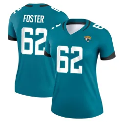 Women's Javon Foster Jacksonville Jaguars No.62 Legend Jersey - Teal
