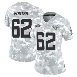 Women's Javon Foster Jacksonville Jaguars No.62 Limited 2024 Salute to Service Jersey - Arctic Camo