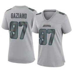 Women's Joe Gaziano Jacksonville Jaguars No.97 Game Atmosphere Fashion Jersey - Gray